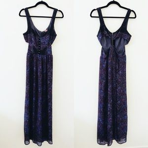 Free People Black and Purple Maxi Dress